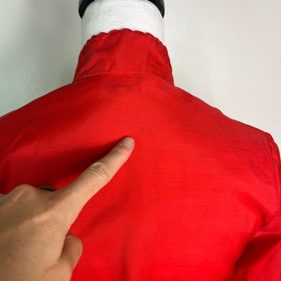 Vintage Daffodil Red Embroidered Blouse S Artsy Lace Button Top China Style Rare - Picture 5 of 13